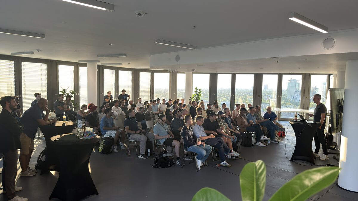 Golden-hour light over the room at Agentic Shift Munich #3